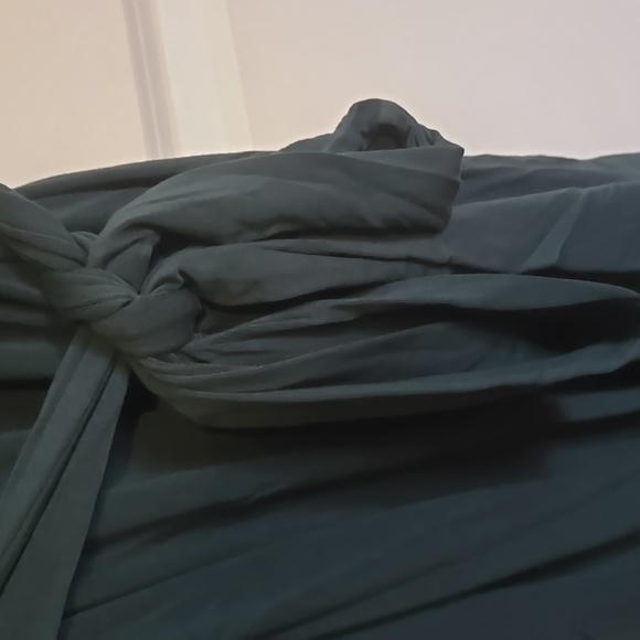 Levaca Womens XL Dark Green Petal Sleeves Belted Ruffle Hem Dress NWT - Picture 4 of 6